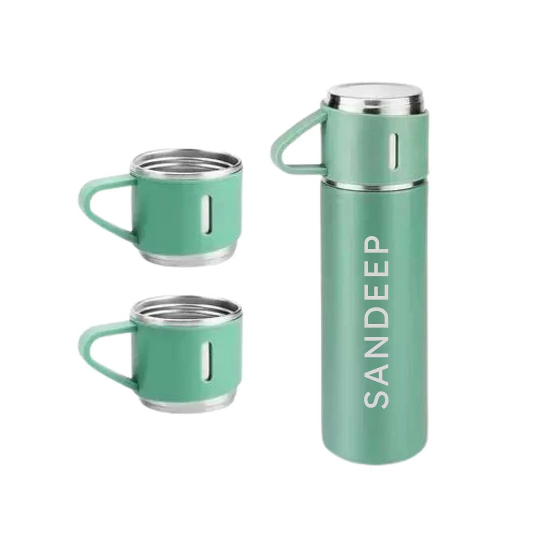 Personalised Travel Mug Thermos With 2 Cups Gift Box Set - Add Name - Image 19