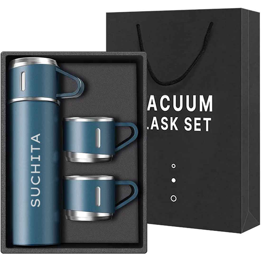 Personalised Travel Mug Thermos With 2 Cups Gift Box Set - Add Name - Image 37