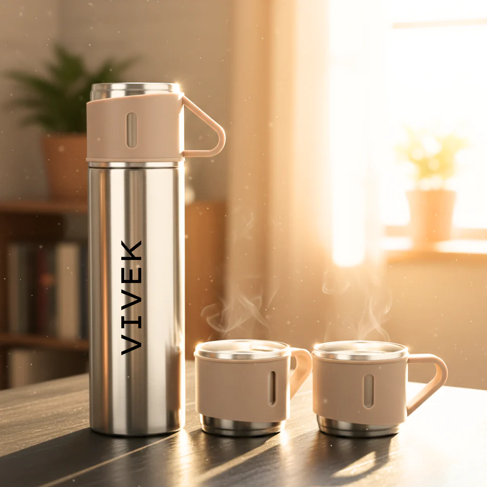 Personalised Travel Mug Thermos With 2 Cups Gift Box Set - Add Name - Image 6