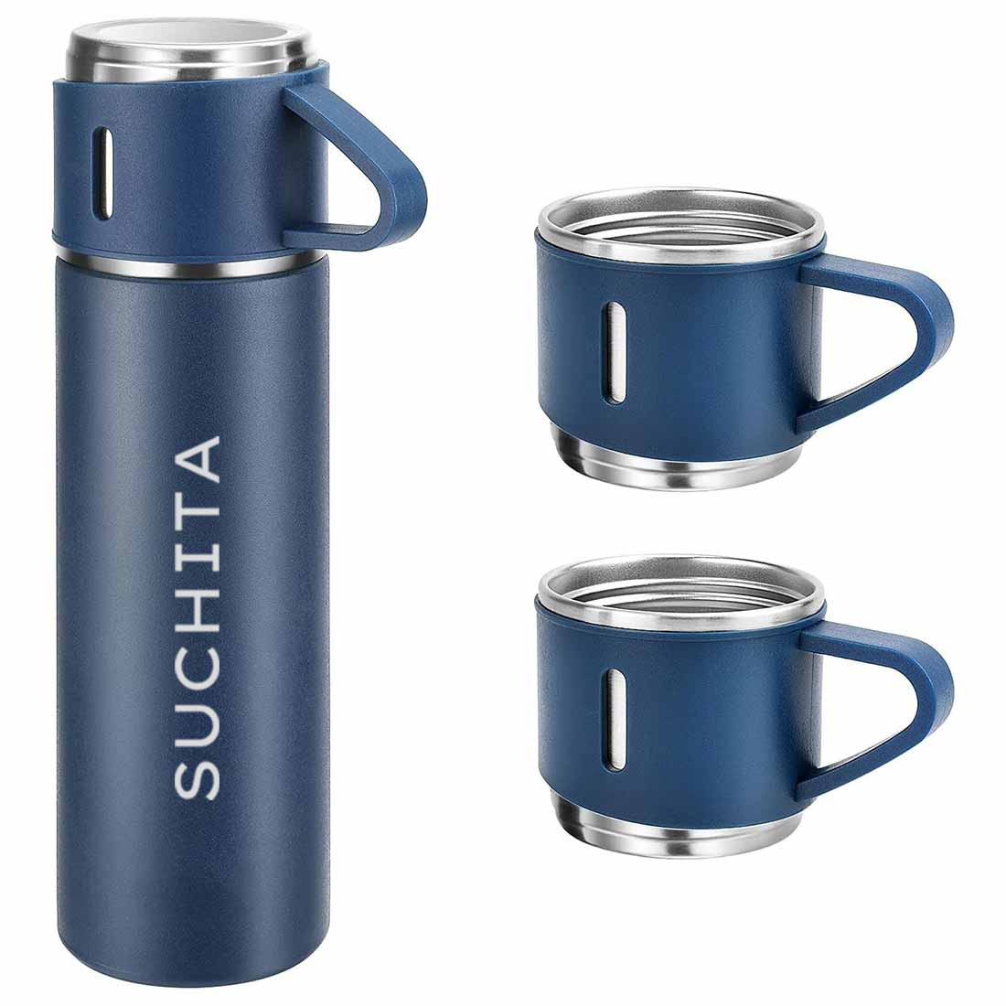 Personalised Travel Mug Thermos With 2 Cups Gift Box Set - Add Name - SET OF 2 - Image 18