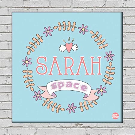Customized Wall Art Decor for Kids Room Add Name - Blue Floral