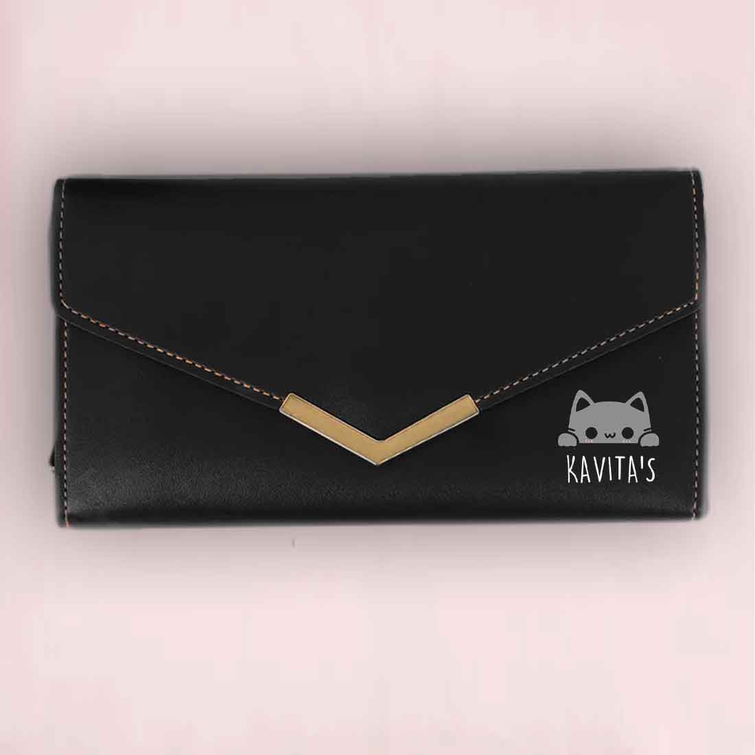 Personalised Wallet Womens with Name - Faux Leather Clutch Purse for Ladies - Image 16