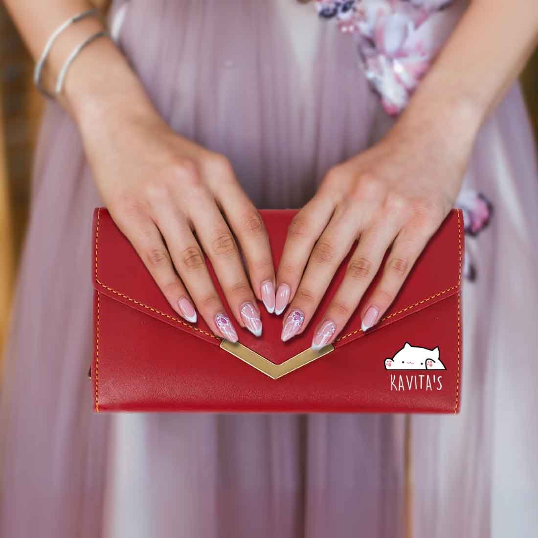 Personalised Wallet Womens with Name - Faux Leather Clutch Purse for Ladies - Image 8