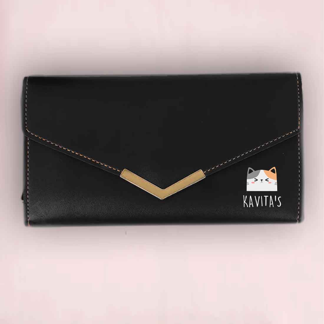 Personalised Wallet Womens with Name - Faux Leather Clutch Purse for Ladies - Image 9