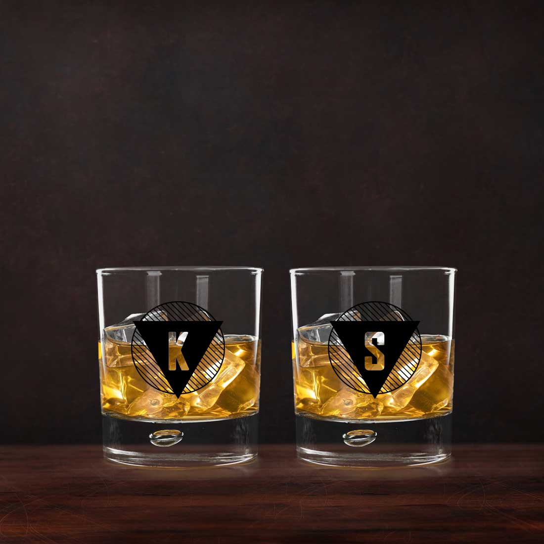 Pretty Personalized Whiskey Glass - Gift For Him Husband Boyfriend - Monogram Triangle - Image 14