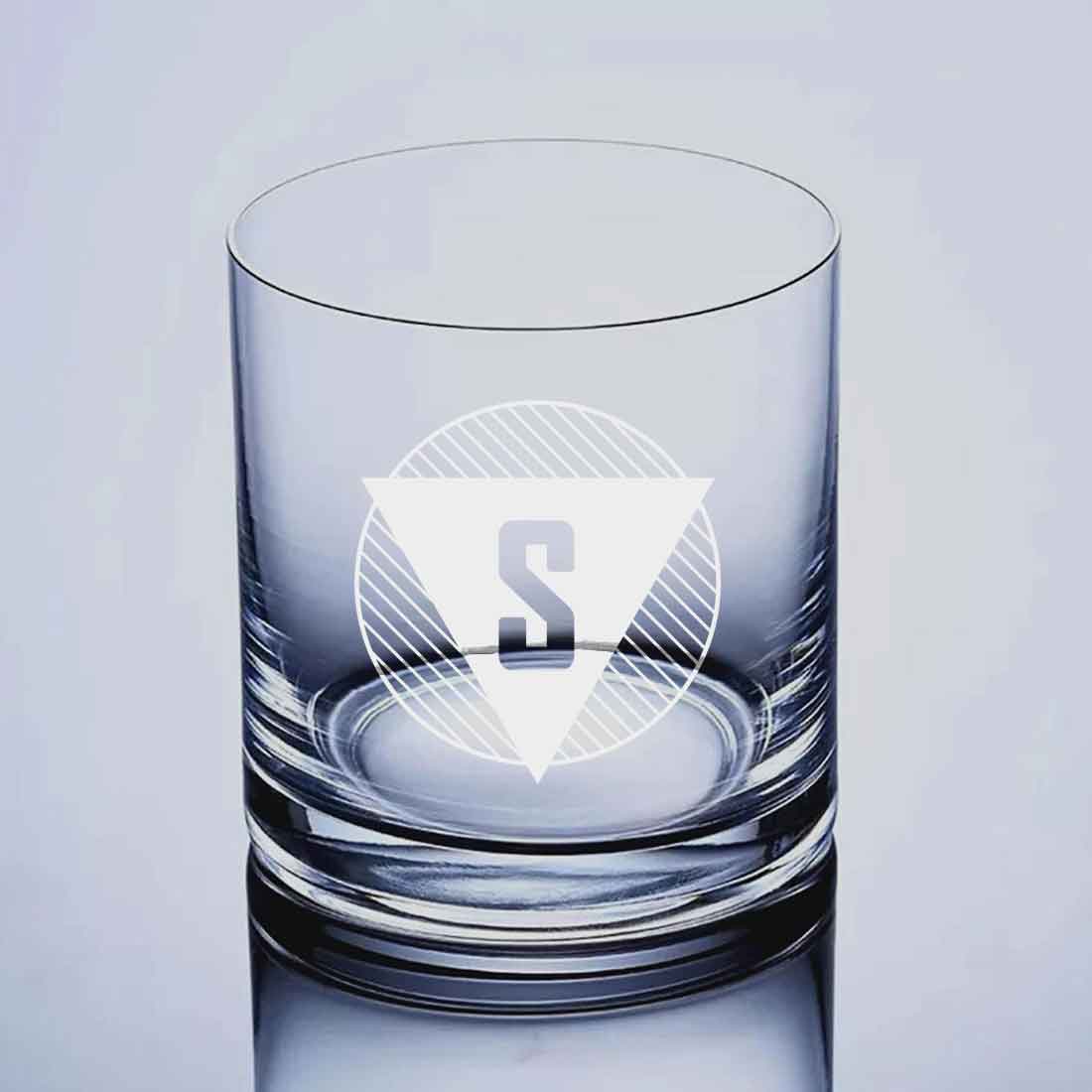 Pretty Personalized Whiskey Glass - Gift For Him Husband Boyfriend - Monogram Triangle - Image 7