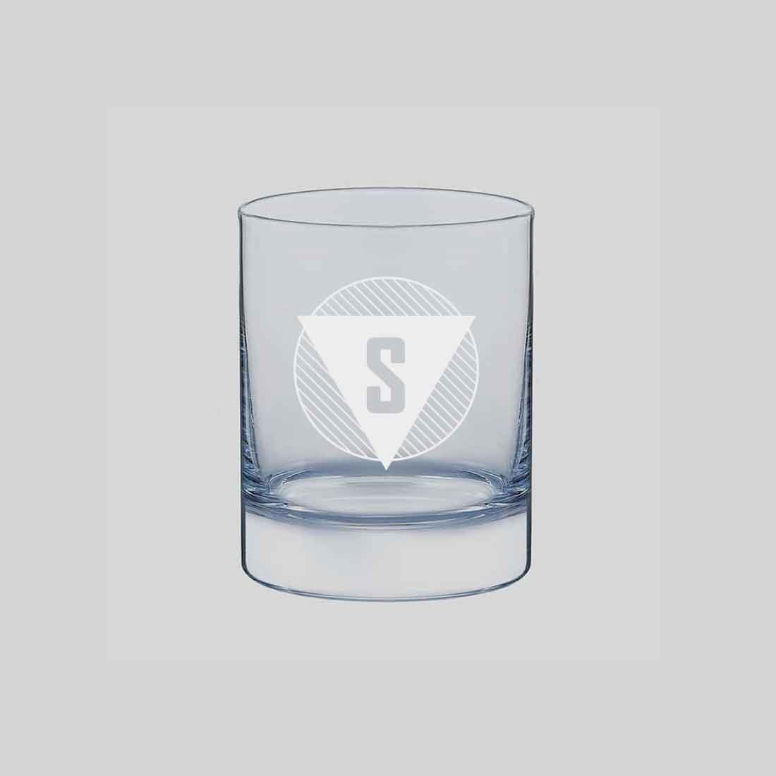 Pretty Personalized Whiskey Glass - Gift For Him Husband Boyfriend - Monogram Triangle - Image 8