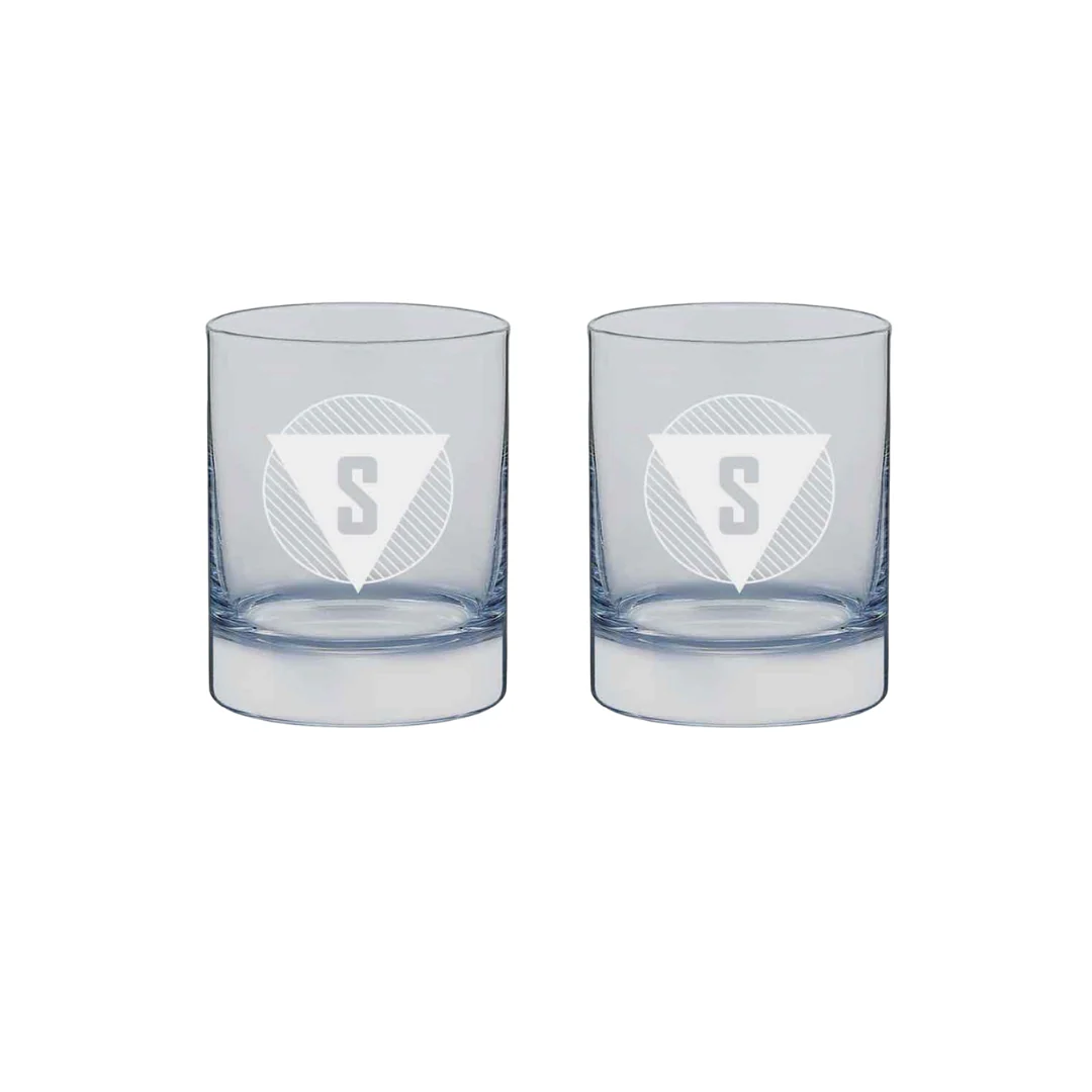Pretty Personalized Whiskey Glass - Gift For Him Husband Boyfriend - Monogram Triangle - Image 9