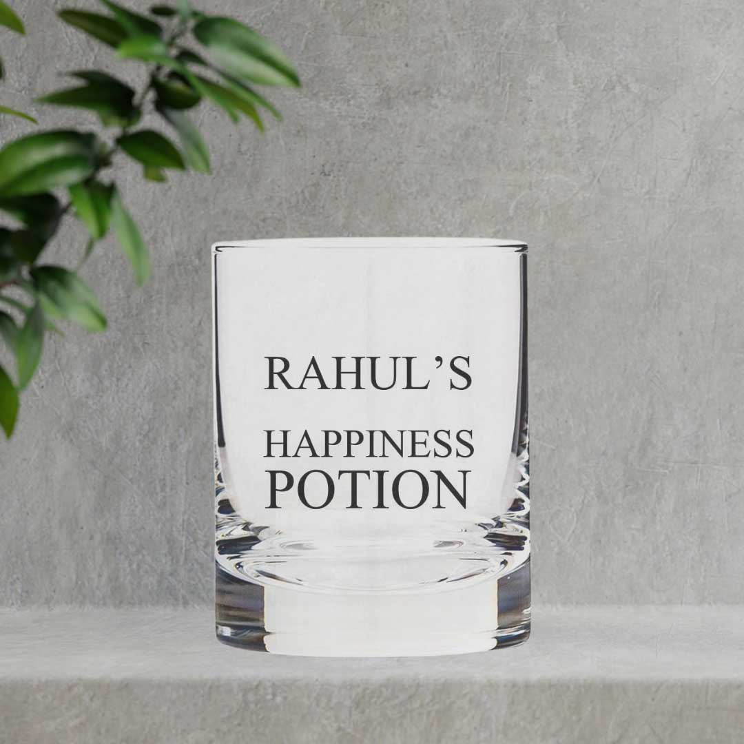 New Personalized Whiskey Glass - Gift For Him Husband Boyfriend - Happiness - Image 3
