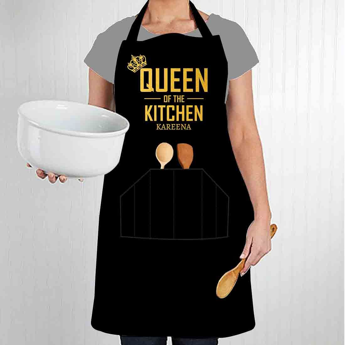 Custom Cooking Apron for Women With Name - Queen - Image 2