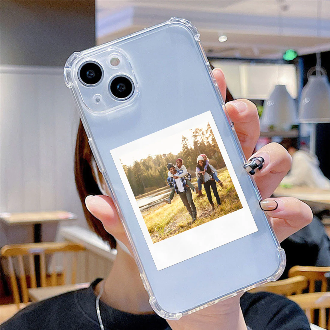 Personalized Back Cover for i Phone 13 with Photo Transparent Case with Camera Protection - Image 4