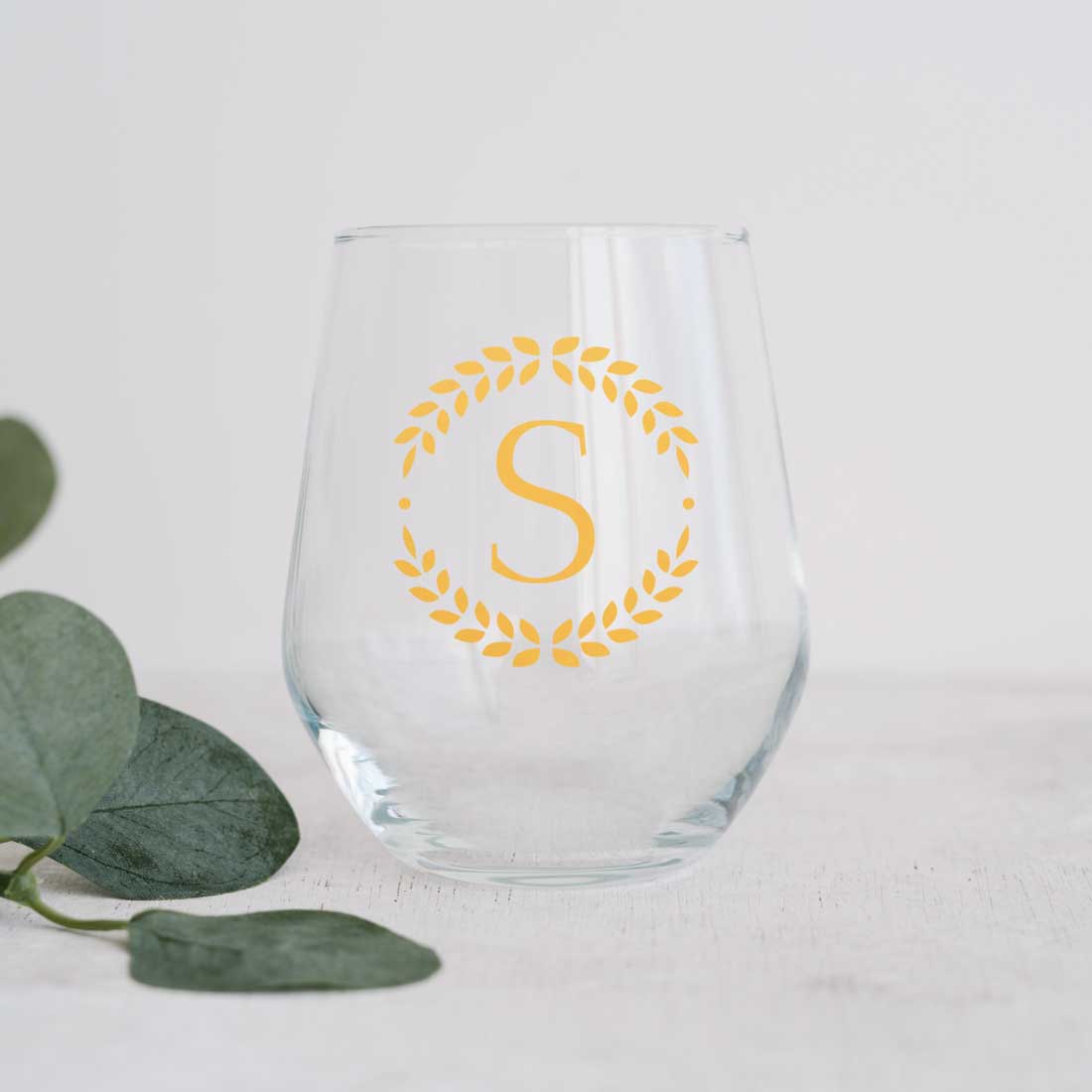 Personalized Bar Glasses Stemless Wine Glass With Name - Monogram