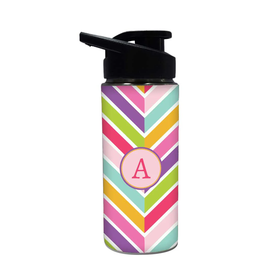 Personalized Bottle With Name - Colorful Strips - Image 2