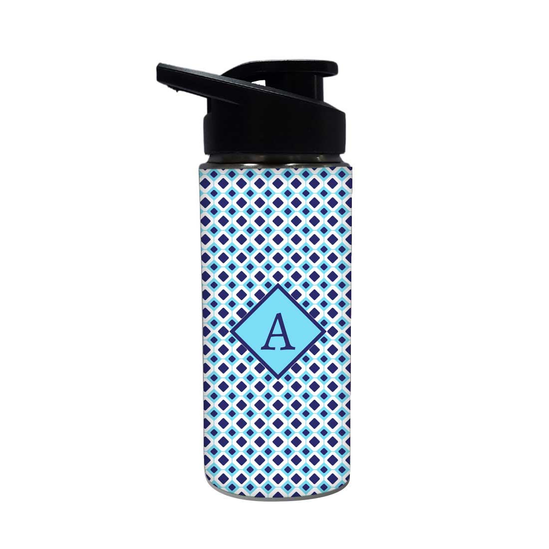 Personalized Bottle With Name - Blue Diamonds - Image 2