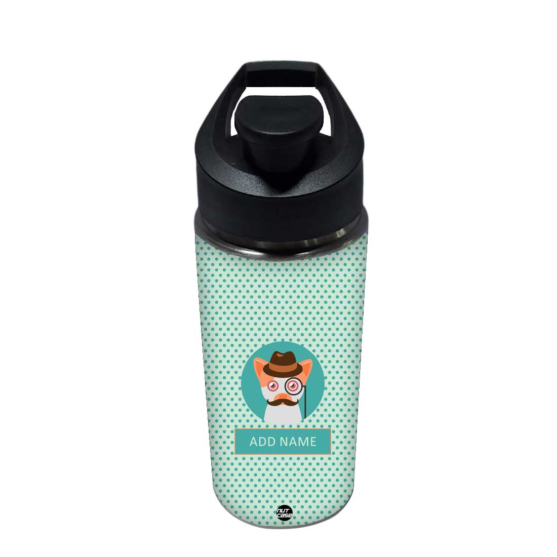Cute Water Bottle For Kids Personalized - Spy Cat - Image 3