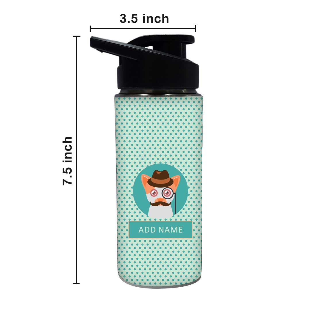 Cute Water Bottle For Kids Personalized - Spy Cat - Image 4