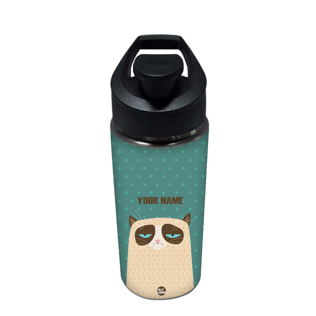 Personalized Water Bottle With Name - Lazy Cat - Image 3