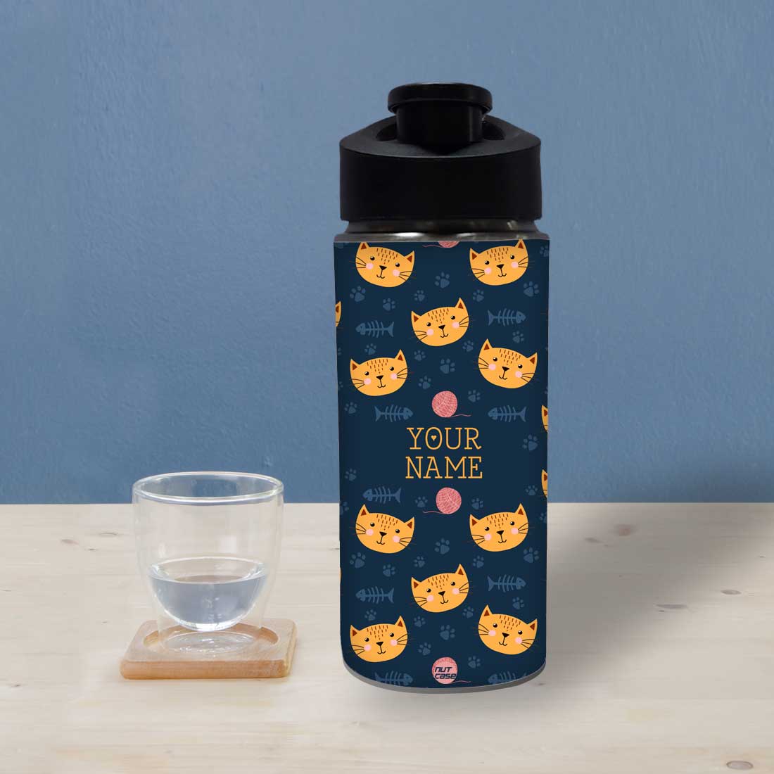 Personalized Sipper Bottle For Kids - Cat Foot Print - Image 3