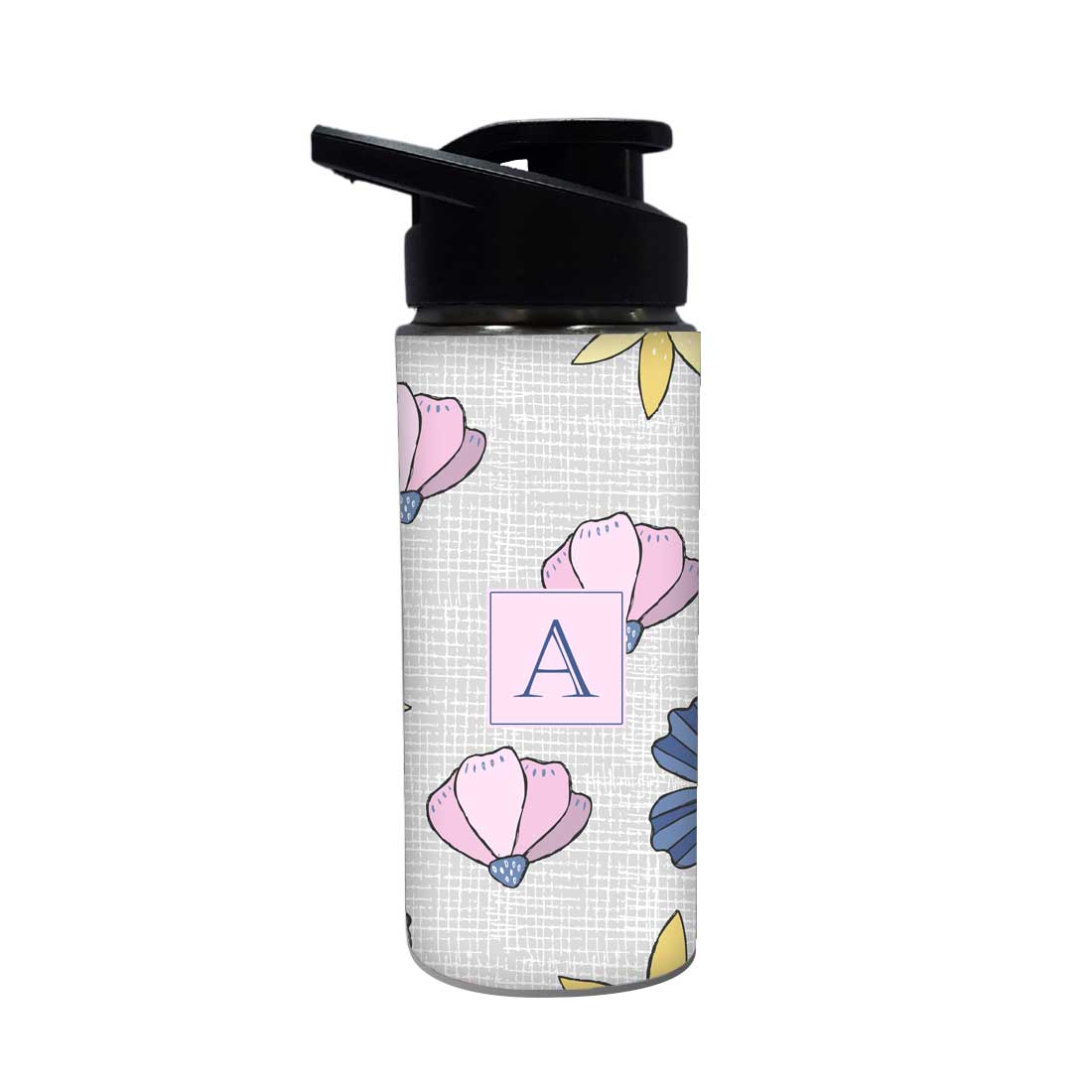 Customised Sipper Bottle With Name - Beautiful Flower - Image 2