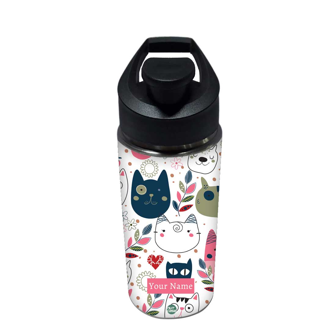 Personalized Bottle With Name - Funny Cat - Image 4
