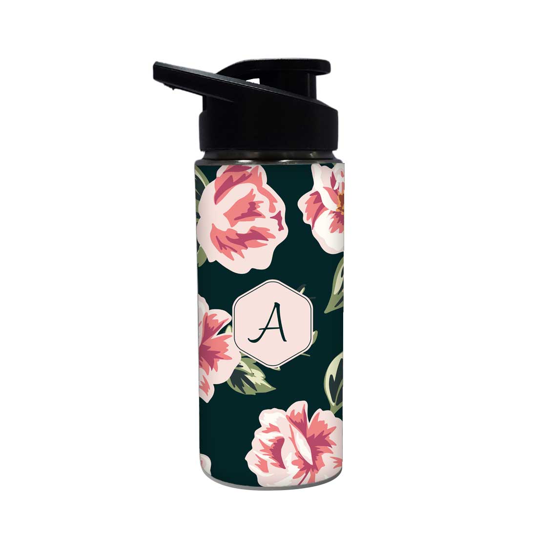 Customized Sipper Bottle With Name - Flower - Image 2