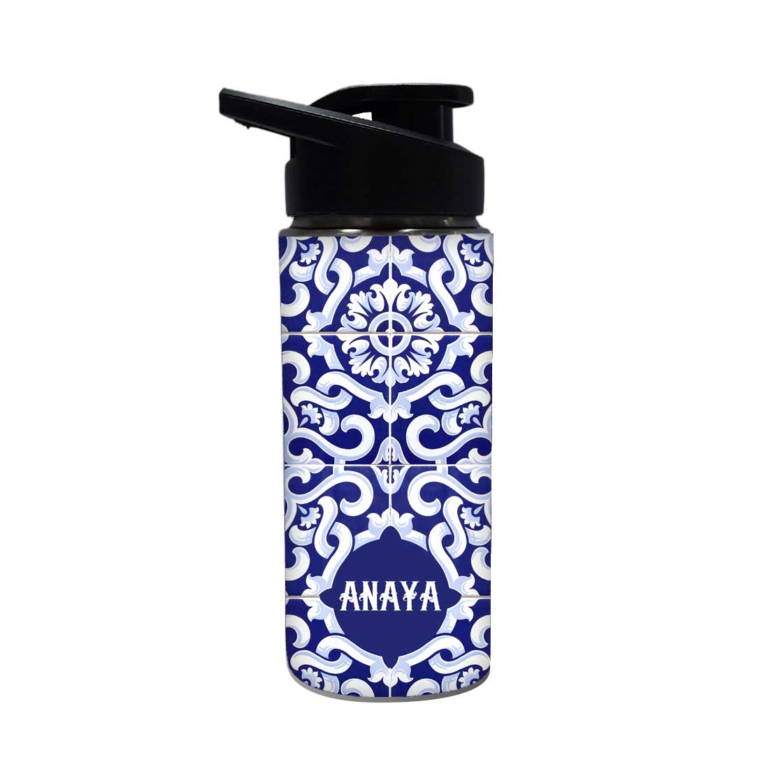 Personalized Bottle For Girls - Blue Tiles - Image 2