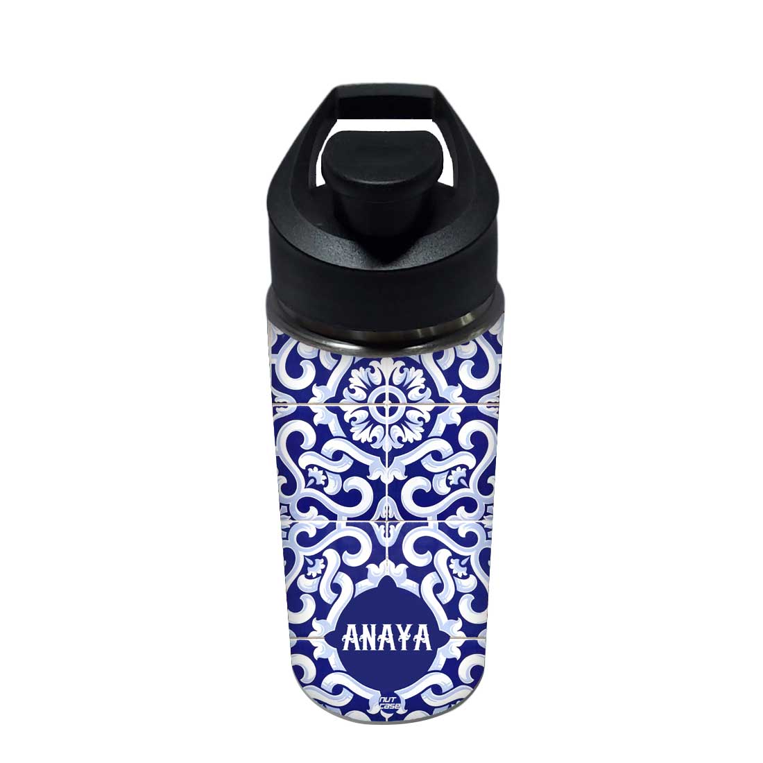 Personalized Bottle For Girls - Blue Tiles - Image 3