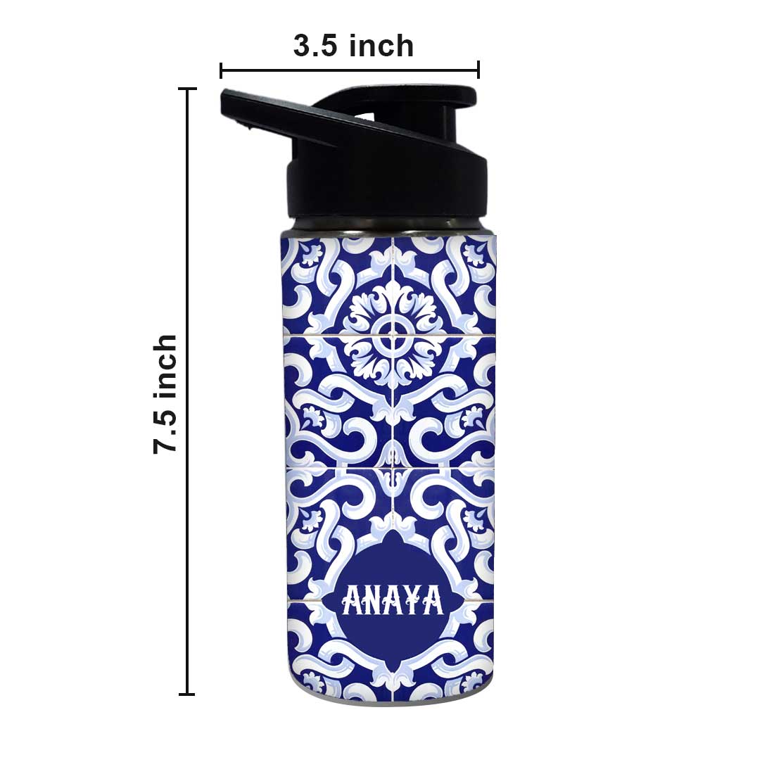 Personalized Bottle For Girls - Blue Tiles - Image 4