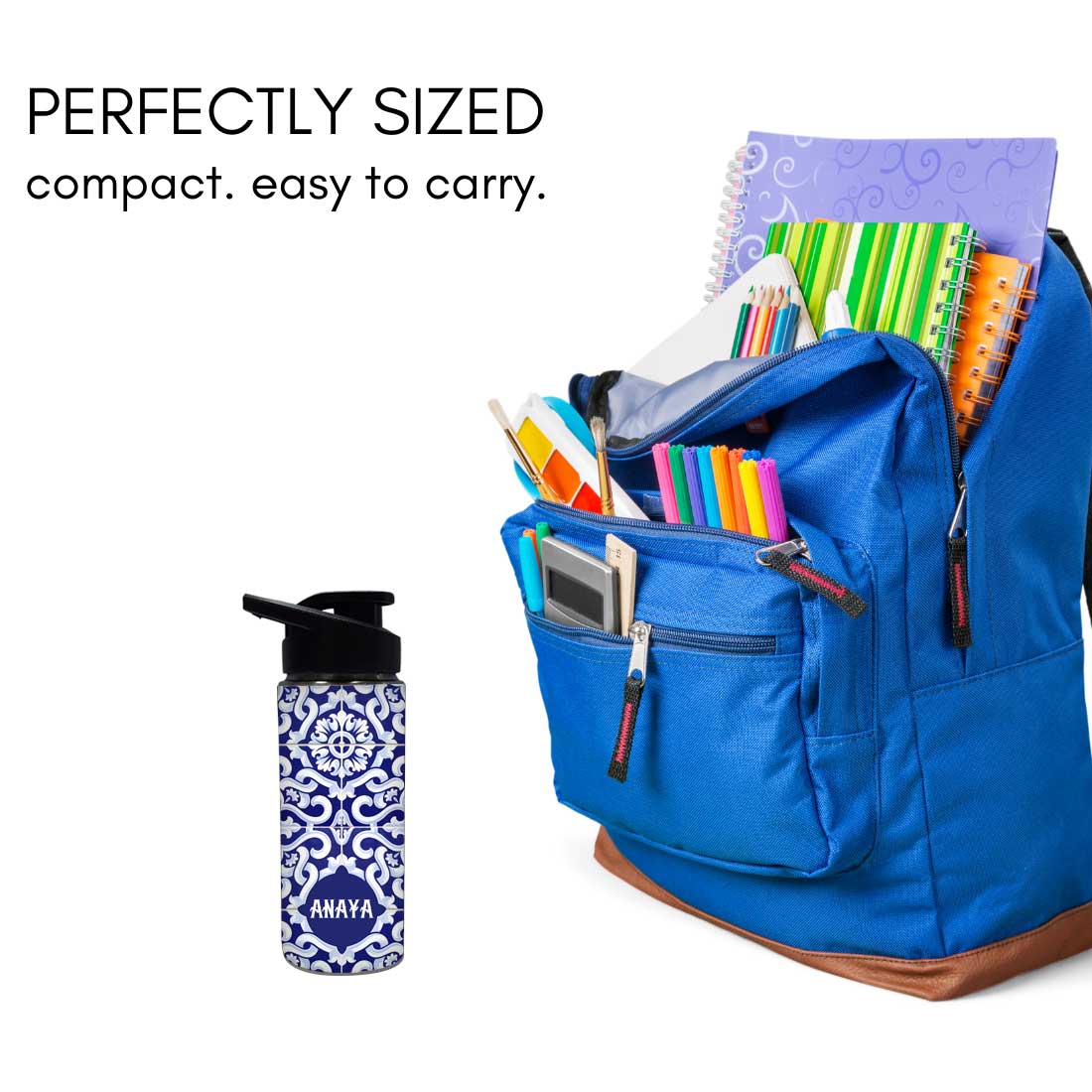 Personalized Bottle For Girls - Blue Tiles - Image 6