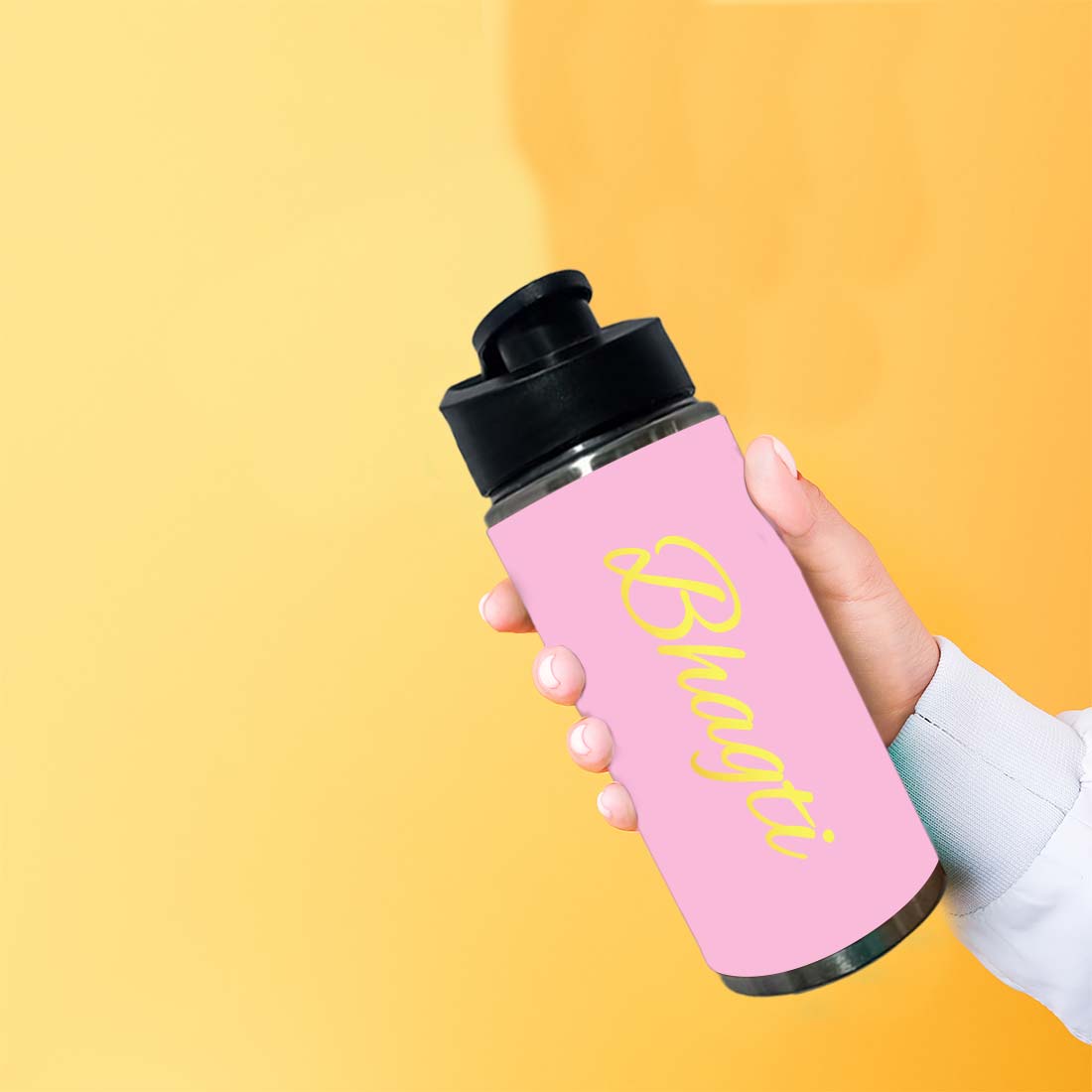 Custom Water Bottle Pink Stainless Steel Sipper Bottle With Name for Girls - Image 9