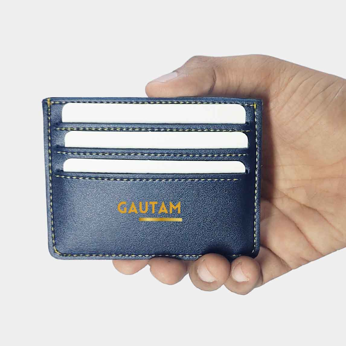 Personalised Visiting Card Holder for Men Black - Add Name - Image 3