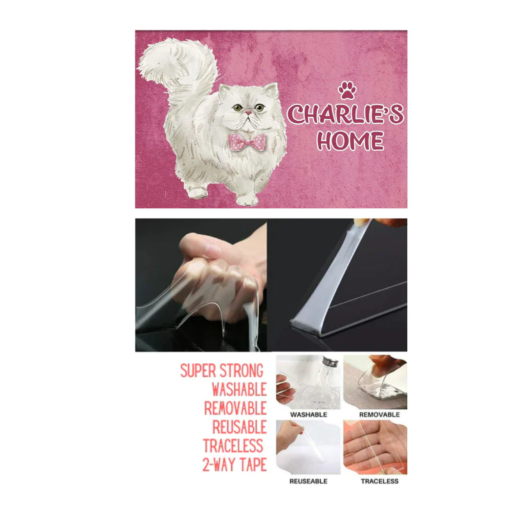 Personalized Cat Name Plate - Cute Persian - Image 4