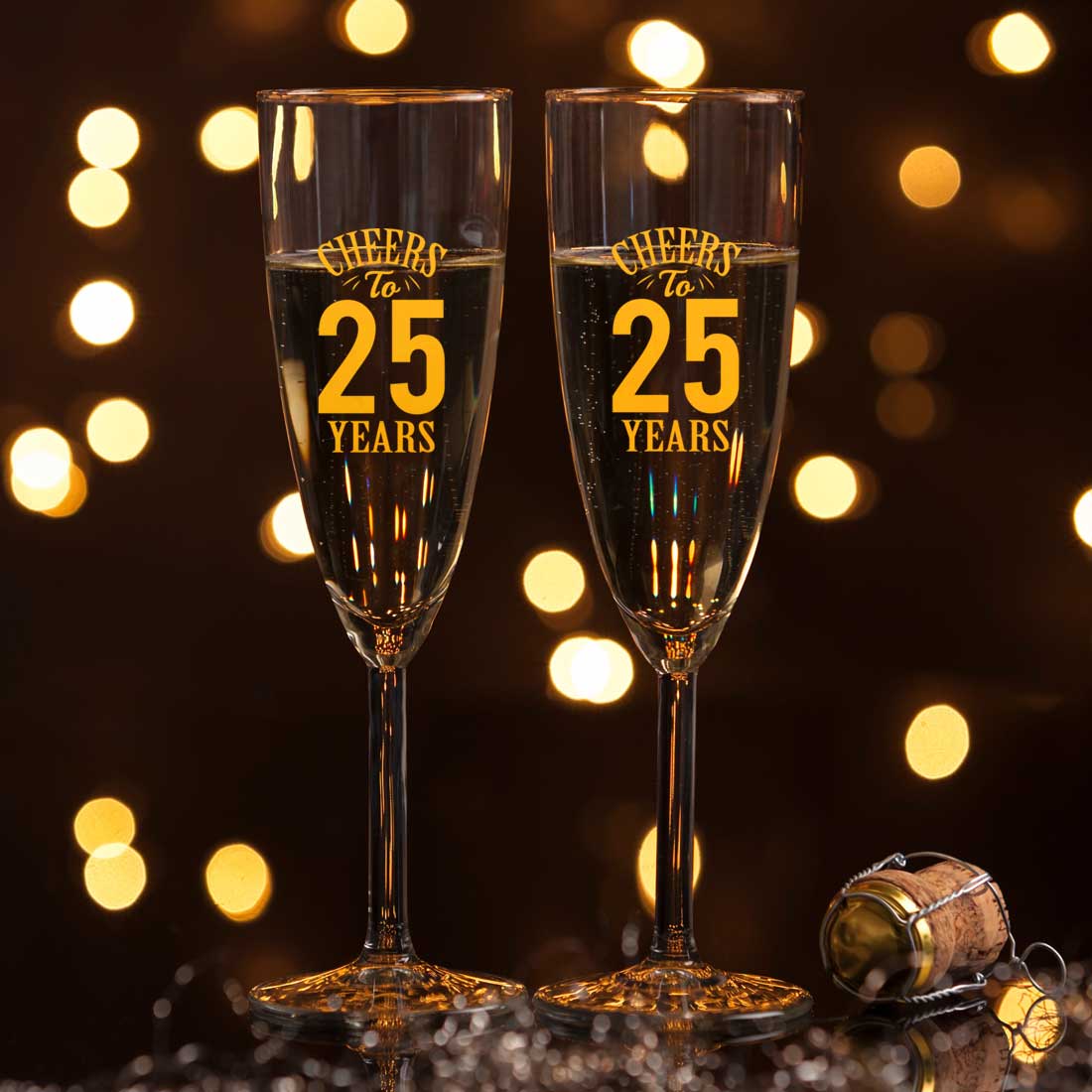 Personalized Champagne Glasses Anniversary Gifts For Parents - Add Any Number - Image 2