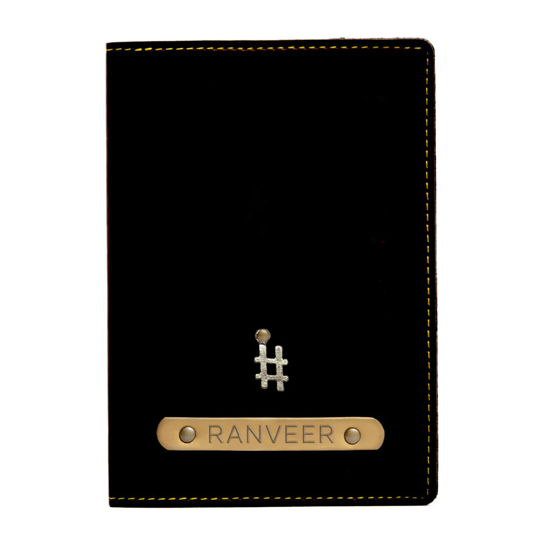 Customized Passport Wallet PU Leather with Name & Charm - Hashtag - Image 4