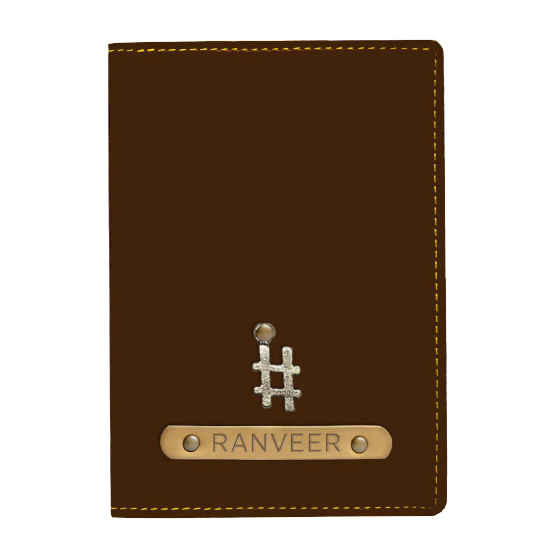 Customized Passport Wallet PU Leather with Name & Charm - Hashtag - Image 9