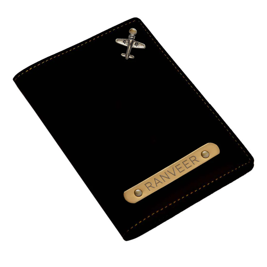 Personalized Passport Holder with Name and Charms - Airplane - Image 4