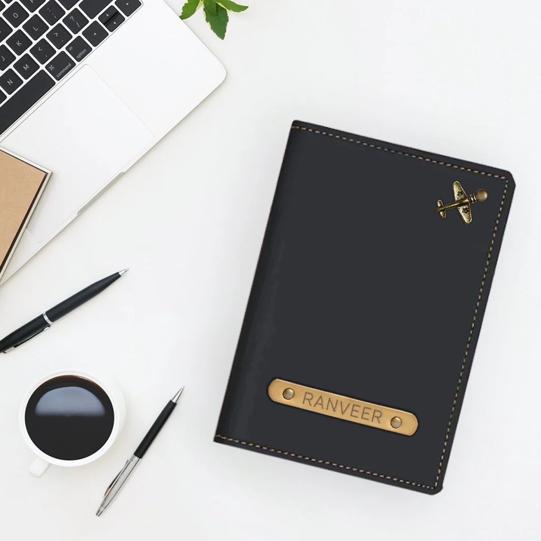 Personalized Passport Holder with Name and Charms - Airplane - Image 7