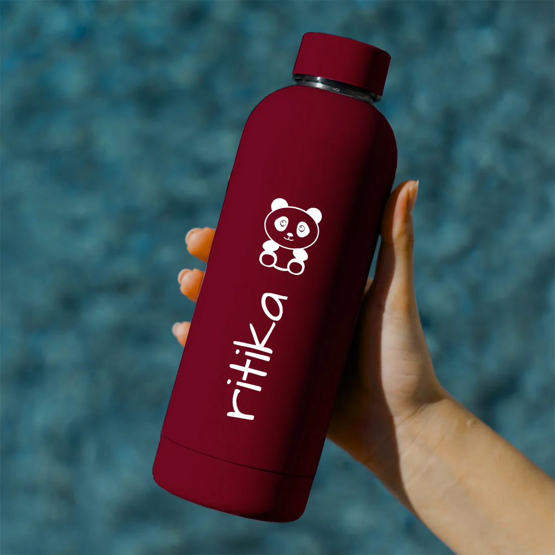 Personalized Childrens Insulated Drink Bottles with Panda - Stainless Steel Bottle for Travel, Shool, Home - BPA Free, Leakproof