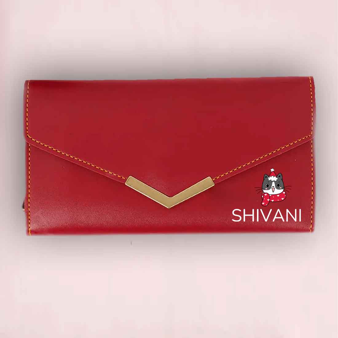 Personalized Clutch Ladies Purse with Name - Faux Leather Wallet for Women - Image 17