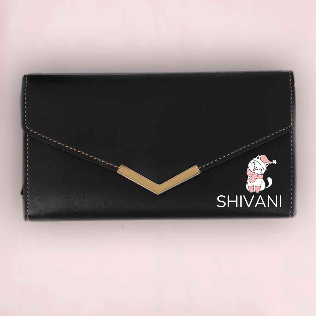 Personalized Clutch Ladies Purse with Name - Faux Leather Wallet for Women - Image 46