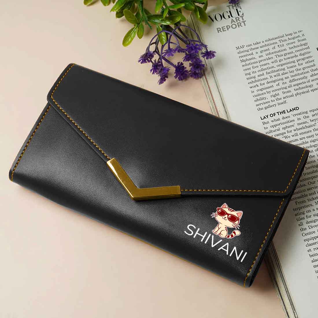 Personalized Clutch Ladies Purse with Name - Faux Leather Wallet for Women - Image 53
