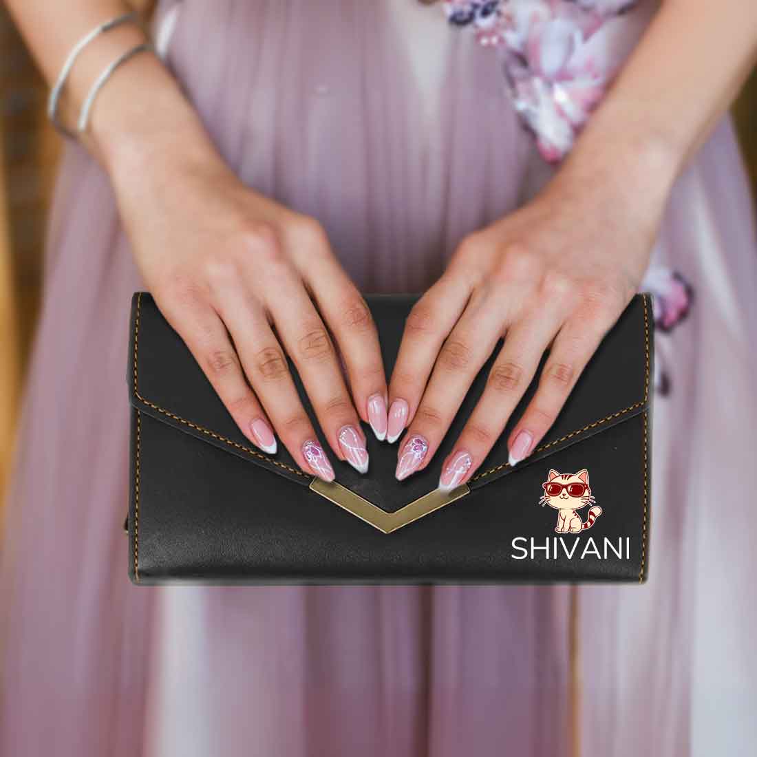 Personalized Clutch Ladies Purse with Name - Faux Leather Wallet for Women - Image 54