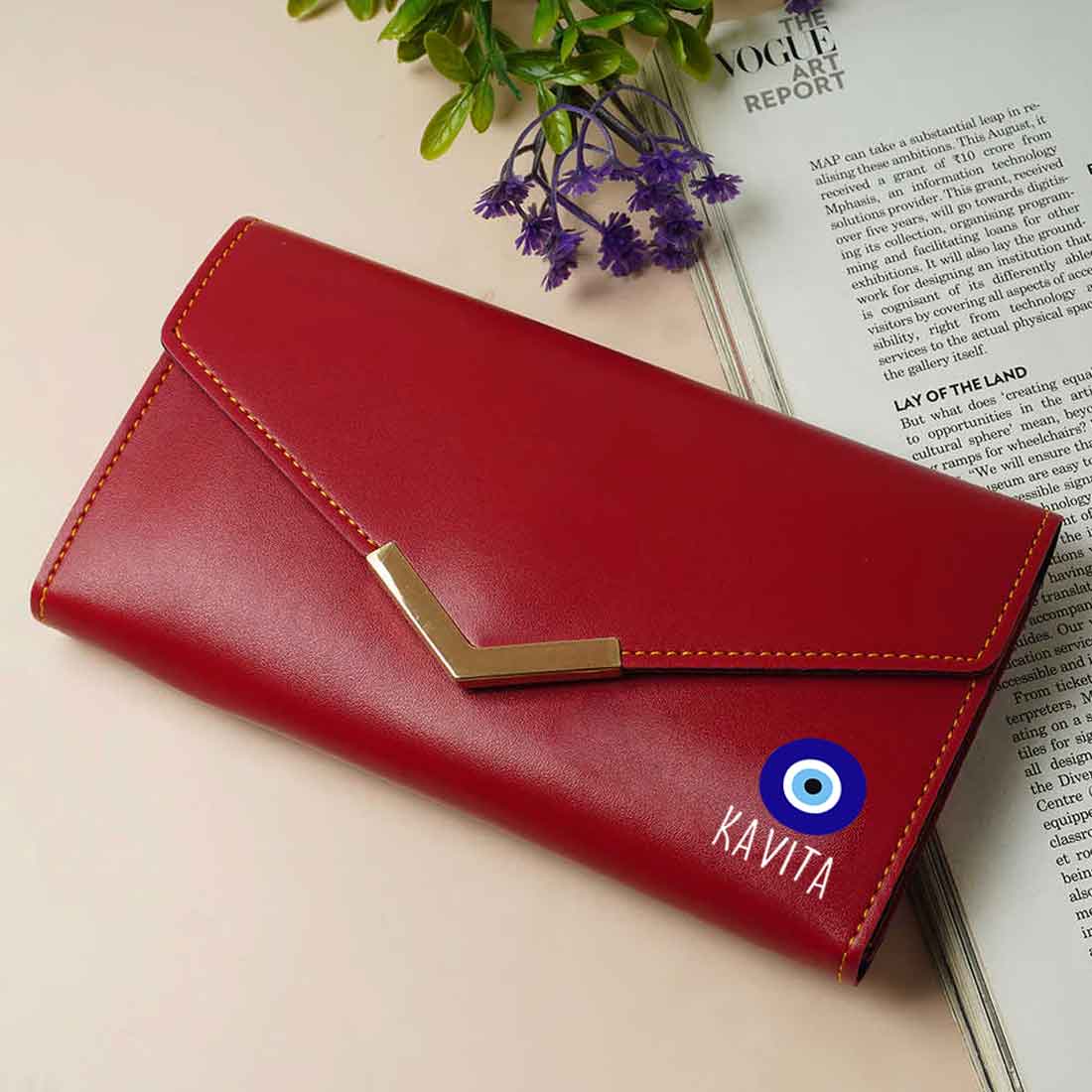 Personalized Clutch Purse for Ladies with Name - Faux Leather Wallet for Women - Image 12