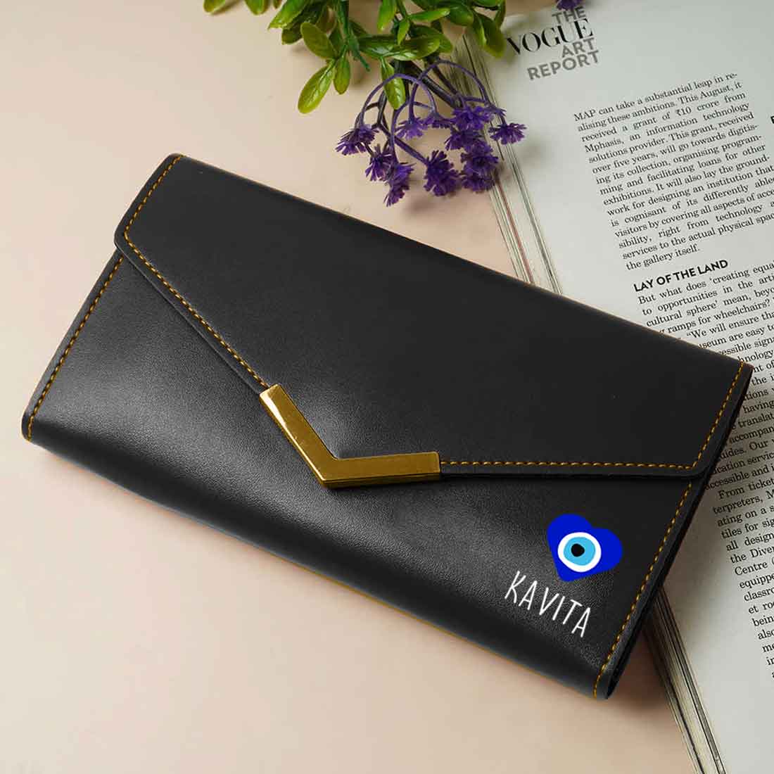Personalized Clutch Purse for Ladies with Name - Faux Leather Wallet for Women - Image 17