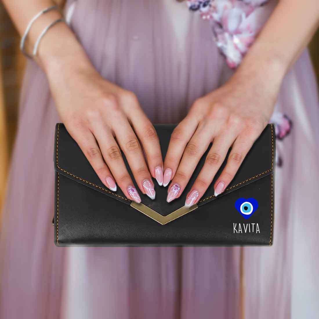 Personalized Clutch Purse for Ladies with Name - Faux Leather Wallet for Women - Image 19
