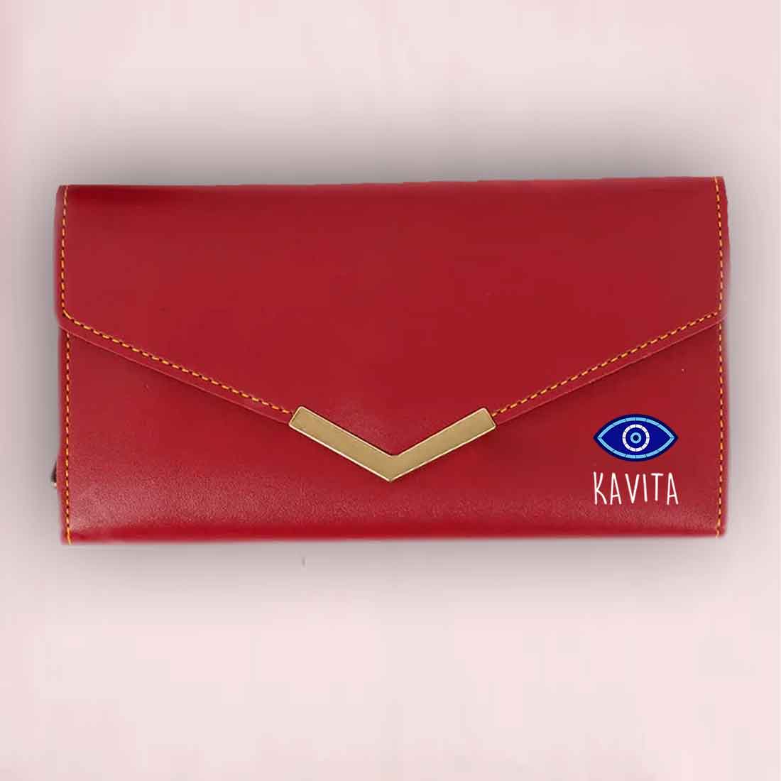 Personalized Clutch Purse for Ladies with Name - Faux Leather Wallet for Women - Image 5