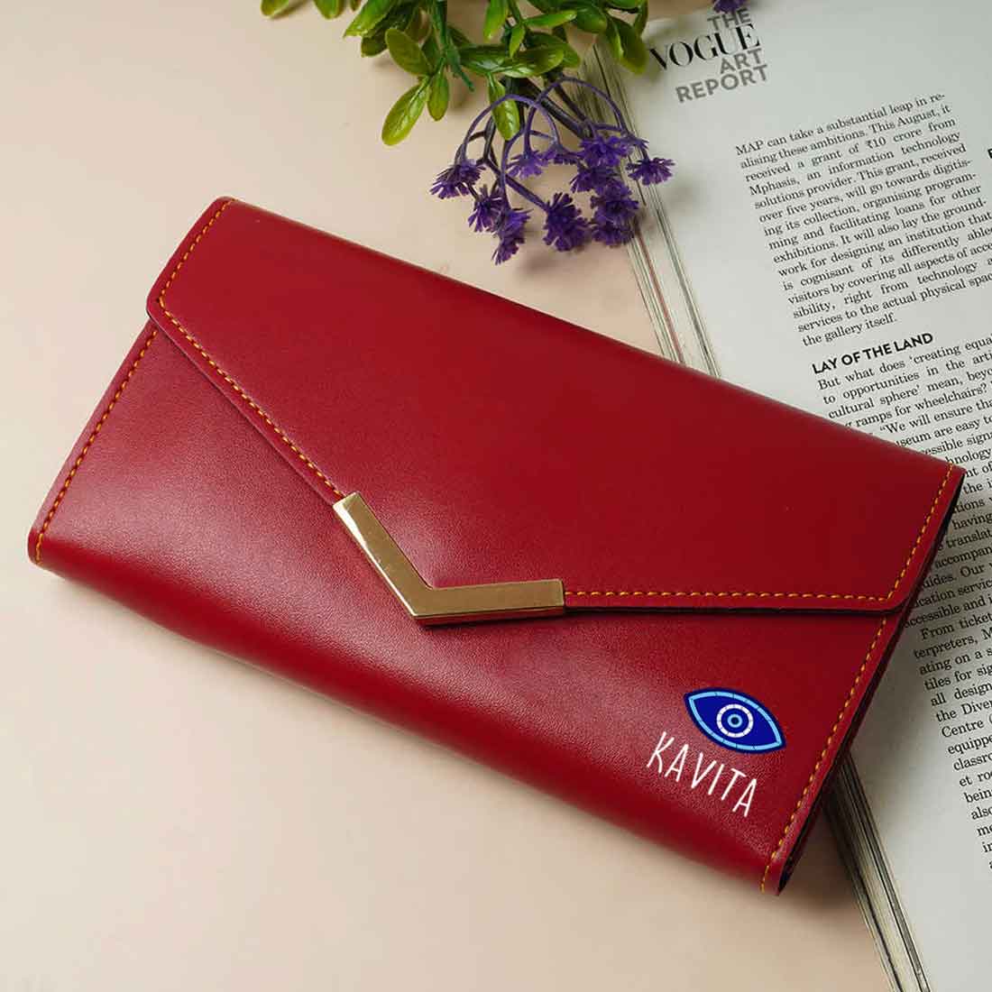 Personalized Clutch Purse for Ladies with Name - Faux Leather Wallet for Women - Image 7