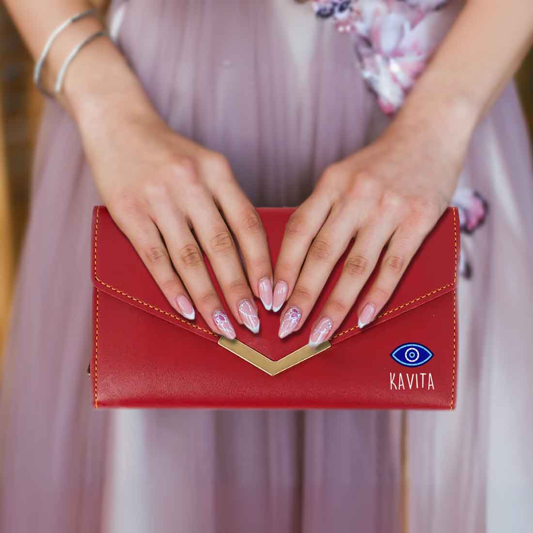 Personalized Clutch Purse for Ladies with Name - Faux Leather Wallet for Women - Image 8