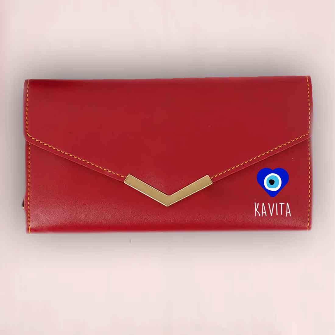 Personalized Clutch Purse for Ladies with Name - Faux Leather Wallet for Women - Image 9