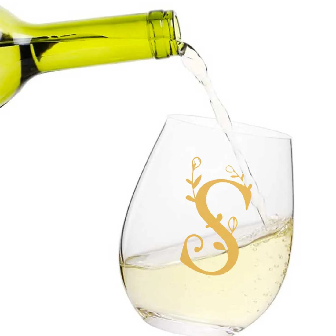Personalized Cocktail Glass Single Custom Wine Glass - Monogram Floral - Image 7